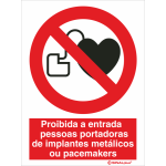 Proibida a entrada a pessoas portadoras de implantes metálicos ou pacemakers 21390