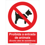 Proibida a entrada com animais exceto cães de assistência 21470