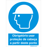 Obrigatório usar proteção de cabeça a partir deste ponto 22499