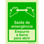 Saída de emergência - Empurre a barra para abrir 23459