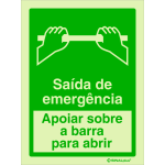 Saída de emergência - Apoiar sobre a barra para abrir 23460