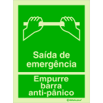 Saída de emergência - Empurre a barra antipânico 23474