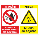 Proibida a entrada a pessoas não autorizadas + Perigo de queda de objetos 38201