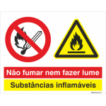 Não fumar nem fazer lume + Substâncias inflamáveis 38215