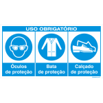 Uso obrigatório de óculos, bata e calçado de proteção 38321