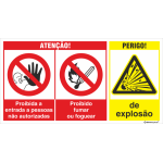 Proibida a entrada + Proibido fumar ou foguear + Perigo de explosão 38320