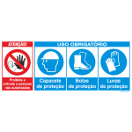 Proibida a entrada a pessoas não autorizadas + Uso obrigatório de capacete, botas e luvas 38407