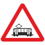A28 - Interseção com via onde circulam veículos sobre carris 51678