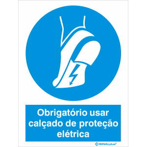 Obrigatório usar calçado de proteção elétrica 22456