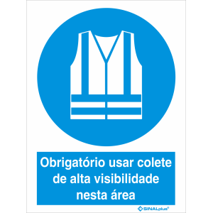 Obrigatório usar colete de alta visibilidade nesta área 22481
