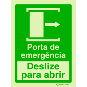 Porta de emergência - Deslize para a direita para abrir 23420