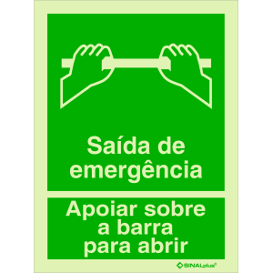 Saída de emergência - Apoiar sobre a barra para abrir 23473
