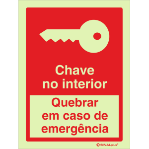 Chave no interior - Quebrar em caso de emergência 24416
