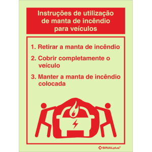 Instruções de utilização de manta de incêndio para veículos 24419
