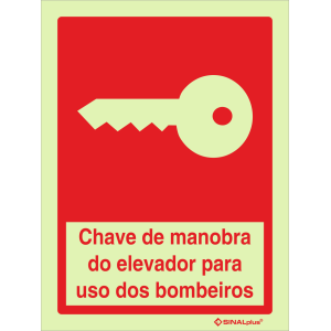 Chave de manobra do elevador para uso dos bombeiros 24495