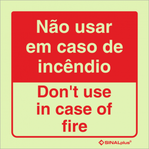 Não usar em caso de incêndio - Bilingue 24821
