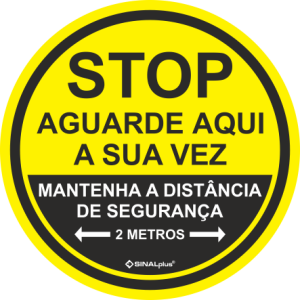 Aguarde aqui a sua vez / Mantenha a distância de segurança COVID-1930101
