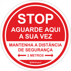 Aguarde aqui a sua vez / Mantenha a distância de segurança covid-1930102