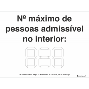 N.º máximo de pessoas admissíveis no interior 30193