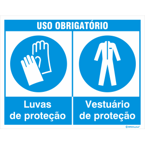 Uso obrigatório de luvas e vestuário de proteção 38218