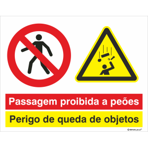 Passagem proibida a peões + Perigo de queda de objetos 38227