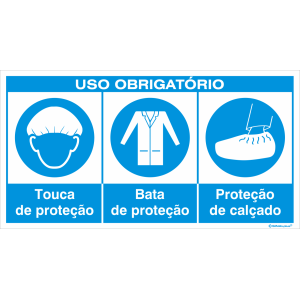 Uso obrigatório de touca, bata e proteção de calçado 38317