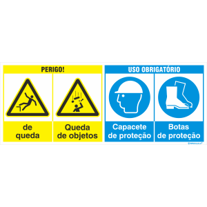 Perigo de queda + Queda de objetos + Uso obrigatório de capacete e botas 38403