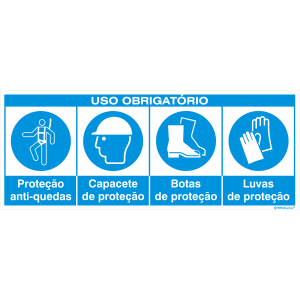 Uso obrigatório de proteção anti-quedas + Capacete + Botas 38408