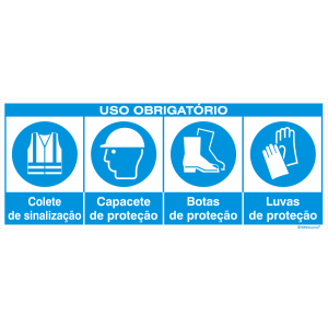 Uso obrigatório de Colete + Capacete + Botas + Luvas 38410
