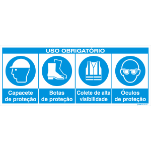 Uso obrigatório de Capacete + Botas + Colete + Óculos 38414