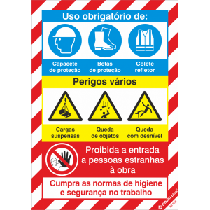 Capacete + Botas + Colete + Suspensas + Objetos + Queda + Obra 38906