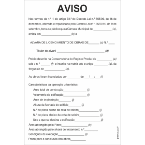 Aviso - Alvará de licenciamento (anexo XIII) 38951