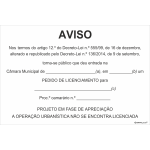 Aviso - Pedido de licenciamento (anexo IX) 38952