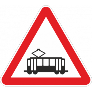 A28 - Interseção com via onde circulam veículos sobre carris 51678