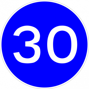 D8 - Obrigação de transitar à velocidade mínima de ... quilómetros por hora 52357